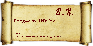 Bergmann Nóra névjegykártya